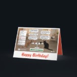 Cartão Funny cat birthday card<br><div class="desc">Even if you don't know what to get that special someone for their birthday, cats know! Share a laugh on a loved one's birthday with the help of two felines who have the purrfect gift idea!</div>