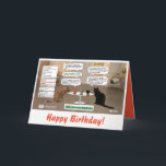 Cartão Funny cat birthday card<br><div class="desc">Even if you don't know what to get that special someone for their birthday,  cats know! Share a laugh on a loved one's birthday with the help of two felines who have the purrfect gift idea!</div>