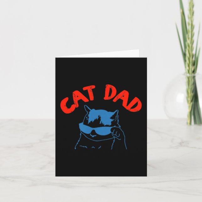 Cartão Funny Cat Dad Club 2 Sided Life Is Better With Cat (Frente)
