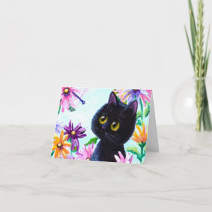 Cartão Funny Cat Dragonfly Daisiarts Creationarts