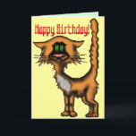 Cartão Funny cat happy birthday card design<br><div class="desc">Funny cat happy birthday card design</div>