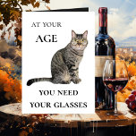 Cartão Funny Cat Wine Glasses Birthday Greeting Card<br><div class="desc">A cute and funny birthday card featuring a cat with glasses on the front and wine glasses on the inside.</div>
