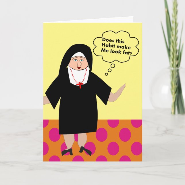 Cartão Funny Catholic Nun Quote Cards (Frente)