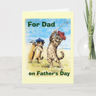 Cartão Funny Cats Playing Golf Caddy Design