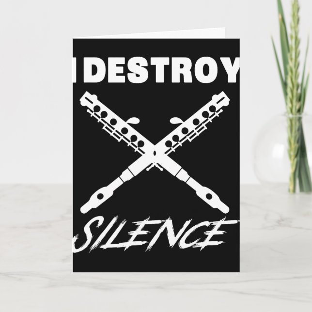 Cartão Funny Ccolo Shirt - I Destroy Silence New Year Gif (Frente)