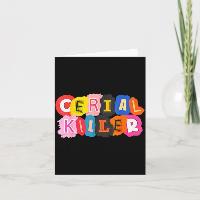 Cartão Funny Cereal Killer Cereal Design For Breakfast Lo (Frente)