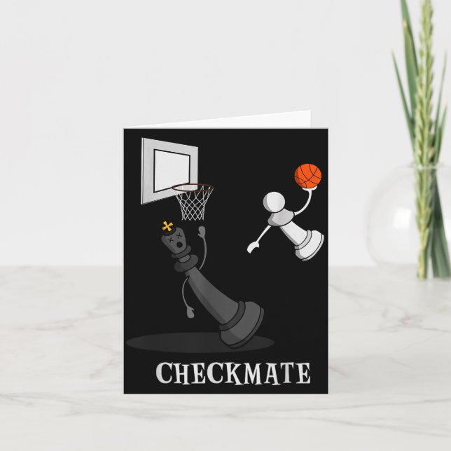 Cartão Funny Checkmate Chess Basketball Game Board King P (Frente)