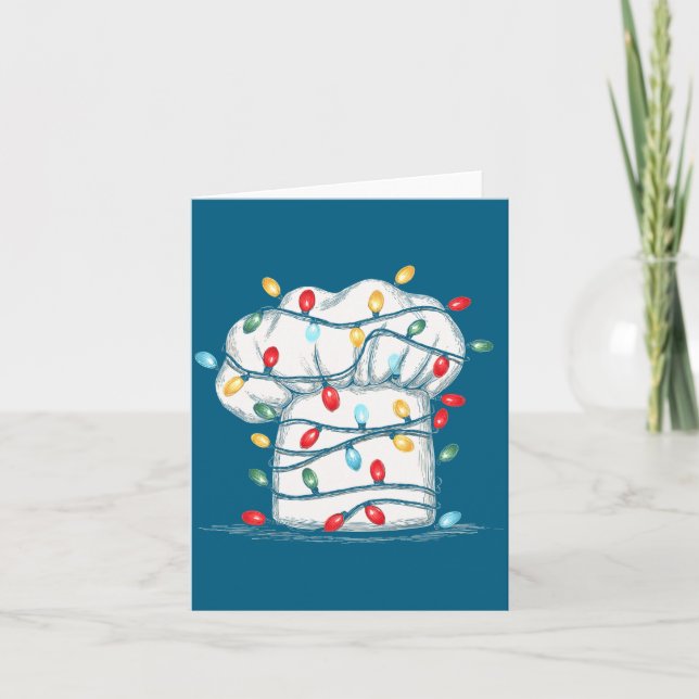Cartão Funny Chef Christmas Graphics Lights Lover Cook Co (Frente)