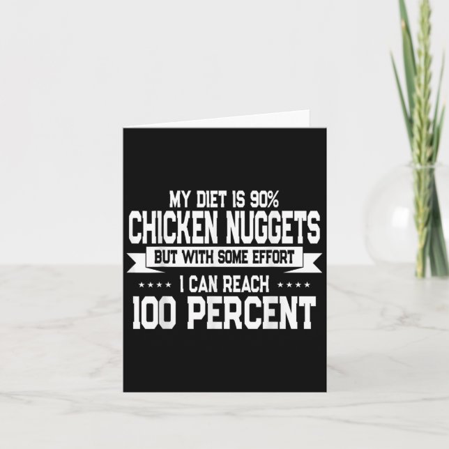Cartão Funny Chicken Nugget Lover Quote New Years Resolut (Frente)