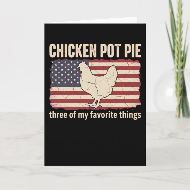 Cartão Funny Chicken Pot Pie Farm Chicken Lover Rustic (Frente)