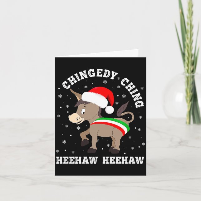 Cartão Funny Chingedy Ching Hee Haw Santa Merry Christmas (Frente)