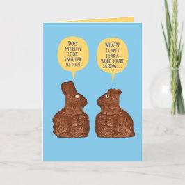 Cartão Funny Chocolate Easter Bunnies With Bite