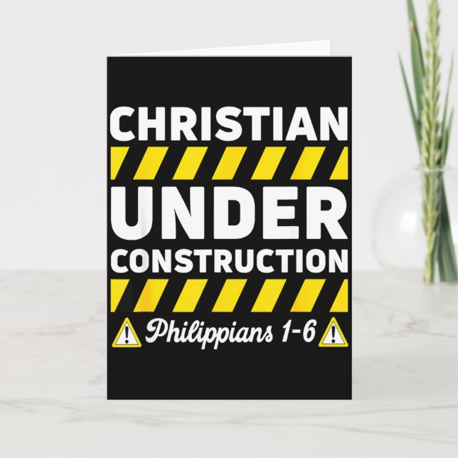 Cartão Funny Christian Under Construction Philipans 1-6 S (Frente)