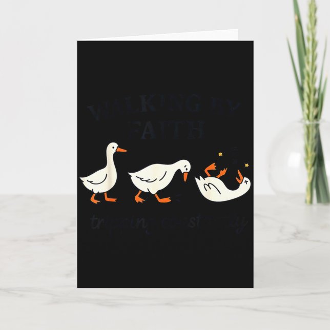 Cartão Funny Christian – Walking By Faith Tripng Constant (Frente)