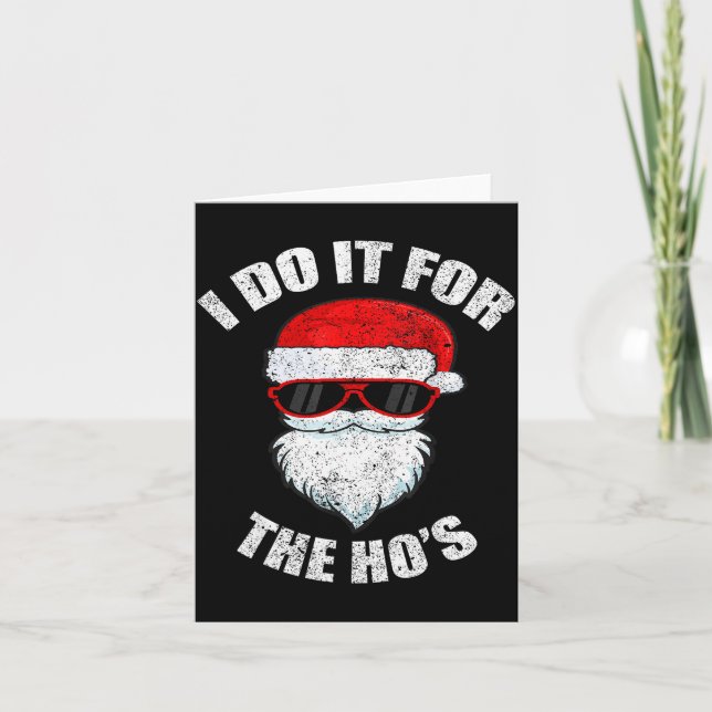 Cartão Funny Christmas Adult Naughty Dirty Pajama, Ho Pj, (Frente)