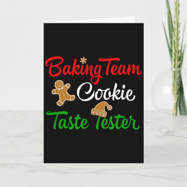Cartão Funny Christmas Baking Team Cookie Taste Tester  (Frente)