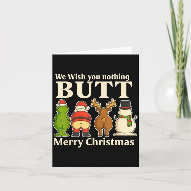 Cartão Funny Christmas Butt - We Wish You Merry Xmas  (Frente)