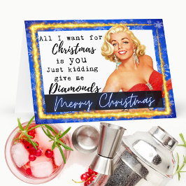 Cartão Funny Christmas Card Retro Best Friend Diamonds