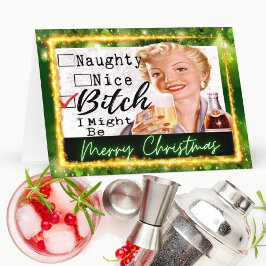 Cartão Funny Christmas Card Retro Best Friend Naughty