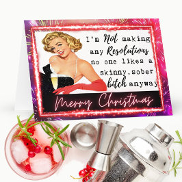 Cartão Funny Christmas Card Retro Best Friend NYE 