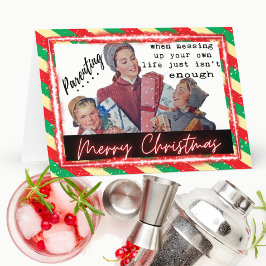 Cartão Funny Christmas Card Retro Best Friend "Parenting"
