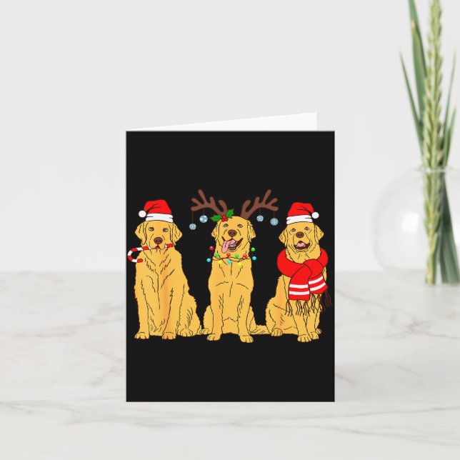 Cartão Funny Christmas Dogs Design Dog Christmas Wearing  (Frente)