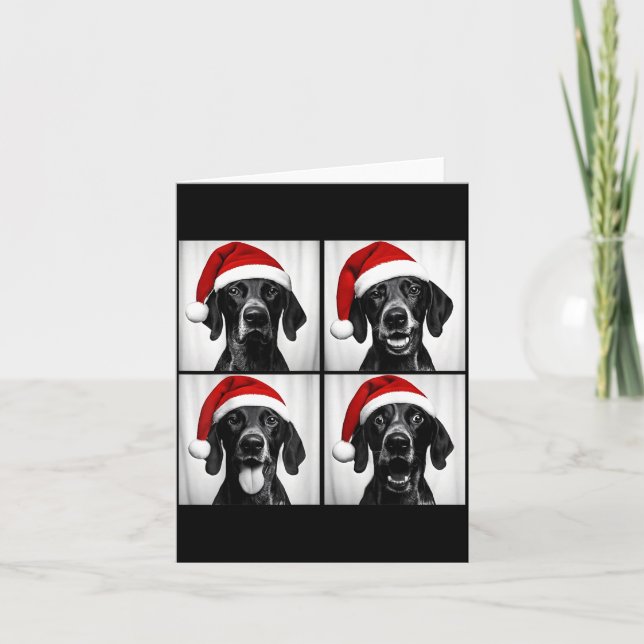 Cartão Funny Christmas German Shorthaired Inter Santa Pho (Frente)