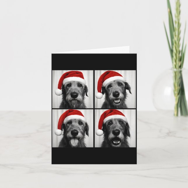 Cartão Funny Christmas Irish Wolfhound Santa Dog Lover Ph (Frente)