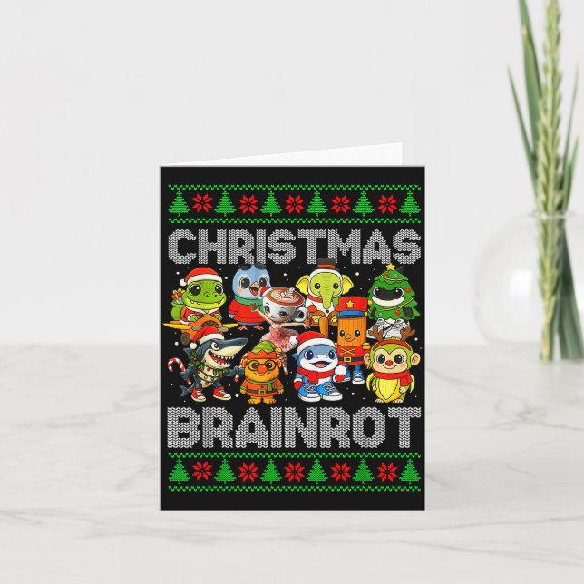 Cartão Funny Christmas Italian Brain Rot Italian Brainrot (Frente)
