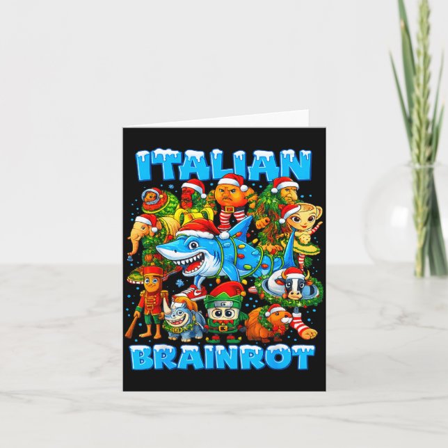 Cartão Funny Christmas Italian Brain Rot Italian Brainrot (Frente)