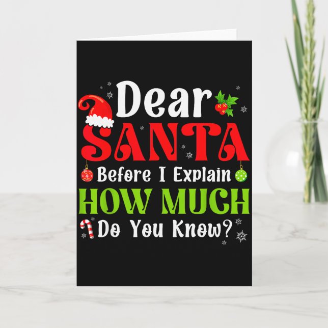 Cartão Funny Christmas Kids Boys Girls Dear Santa I Can E (Frente)