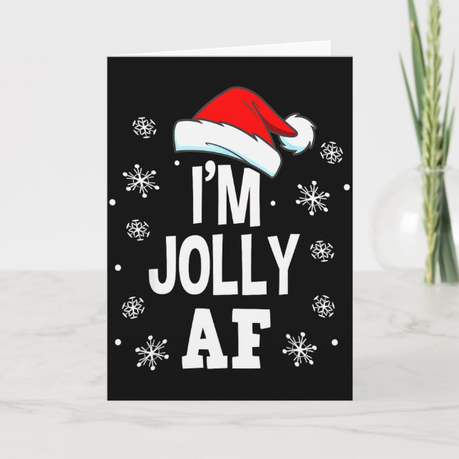 Cartão Funny Christmas Naughty Adults Pajama, Santa I'm J (Frente)