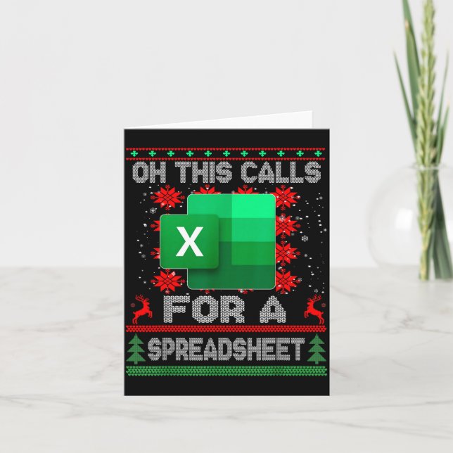 Cartão Funny Christmas Oh This Calls For A Spreadsheet Sa (Frente)