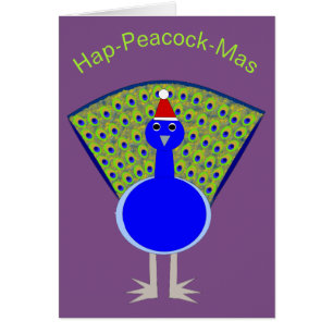 Cartão Funny Christmas Peacock