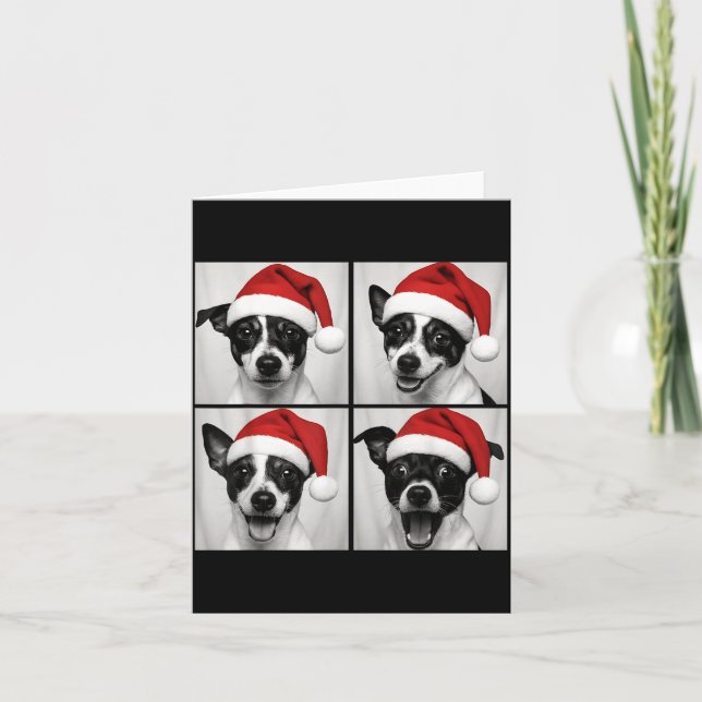 Cartão Funny Christmas Rat Terrier Santa Dog Lover Photo  (Frente)