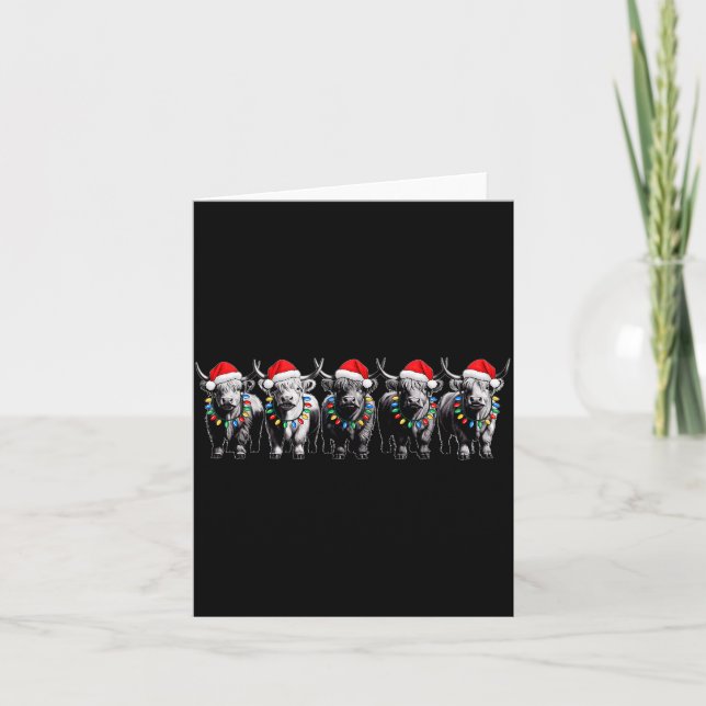 Cartão Funny Christmas Scottish Highland Cow Xmas Farm An (Frente)