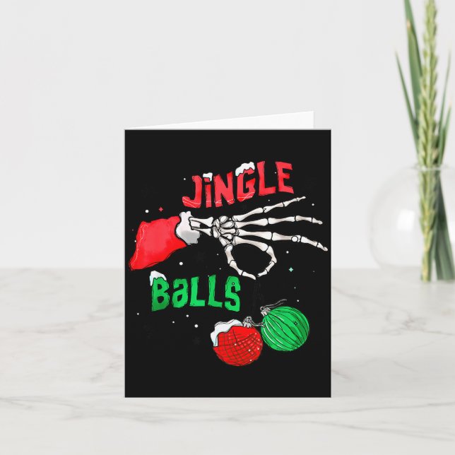 Cartão Funny Christmas Skeleton Jingle Funny Xmas Matchin (Frente)