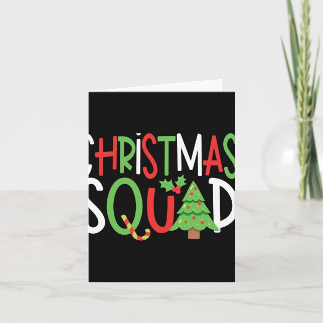 Cartão Funny Christmas Squad Family Holiday T Shirt  (Frente)
