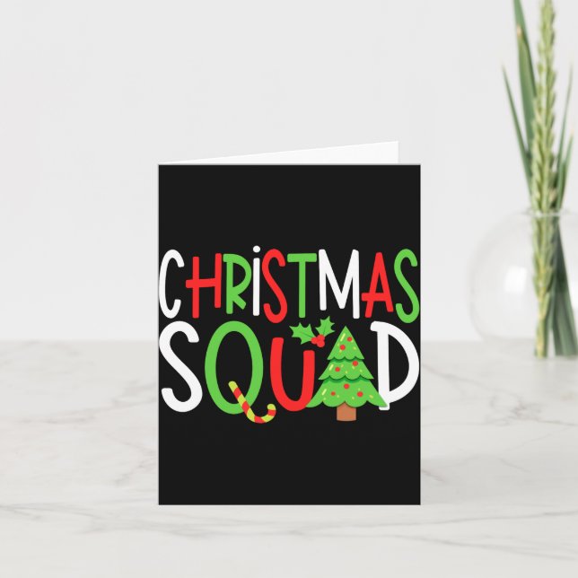 Cartão Funny Christmas Squad Family Holiday T Shirt  (Frente)