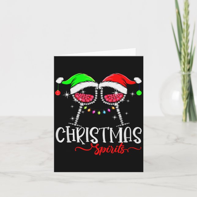 Cartão Funny Christmas Srits Gles Of Wine Party Xmas Paja (Frente)