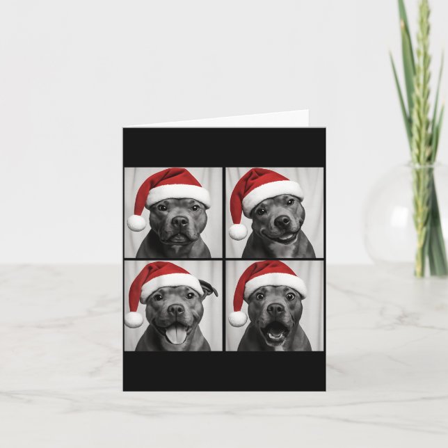 Cartão Funny Christmas Staffordshire Bull Terrier Santa P (Frente)