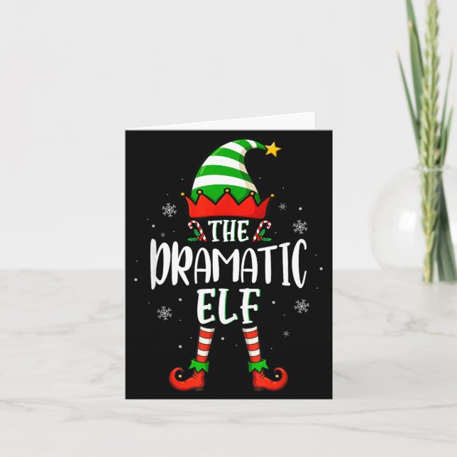 Cartão Funny Christmas The Dramatic Elf Family Matching X (Frente)