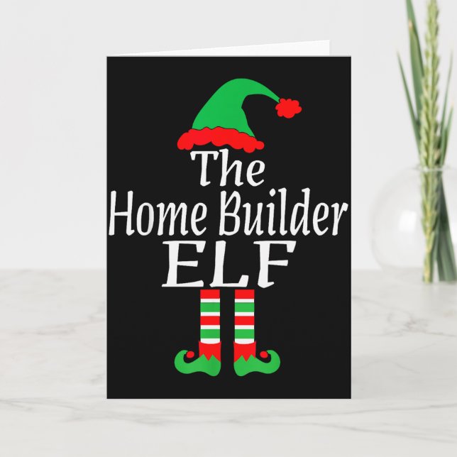 Cartão Funny Christmas The Home Builder Elf Developer Arc (Frente)