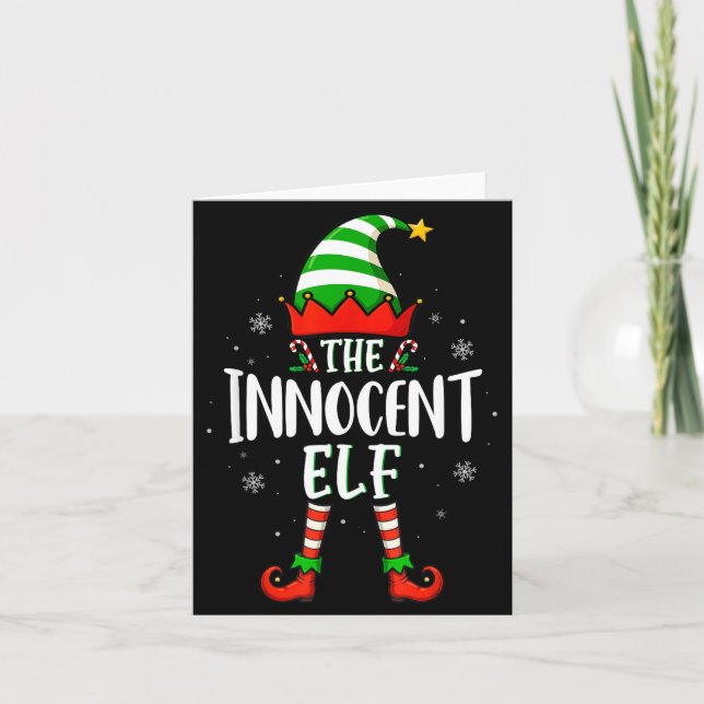 Cartão Funny Christmas The Innocent Elf Family Matching X (Frente)