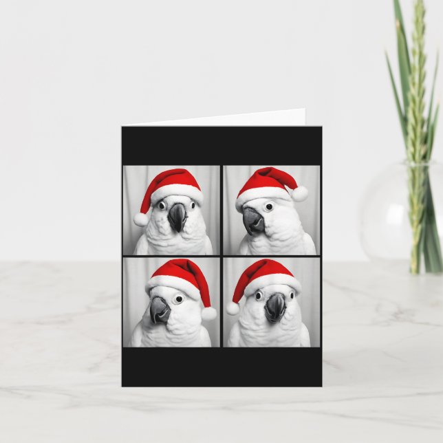 Cartão Funny Christmas Umbrella Atoo Santa Photo Booth Pa (Frente)