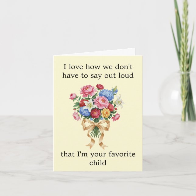Cartão Funny Classic Floral Bouquet Custom Mother's Day  (Frente)