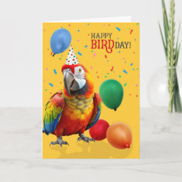 Cartão Funny Colorful Hybrid Macaw Parrot Birthday