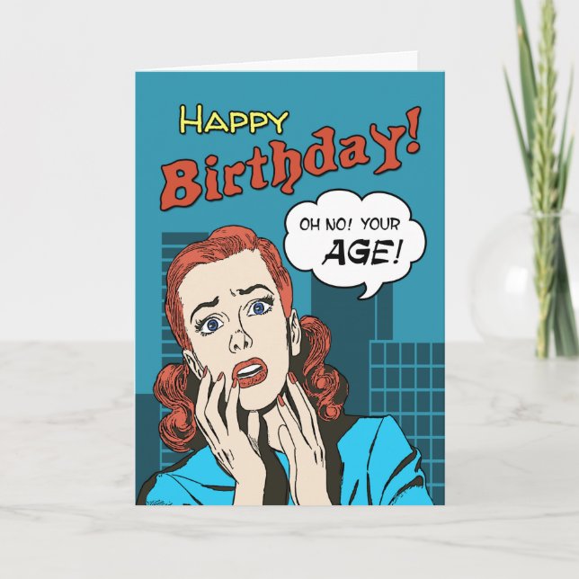 Cartão Funny Comic Book Cover Birthday Greeting (Frente)