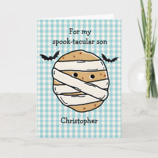 Cartão Funny Cookie Mummy Pizza Slice Halloween Maze