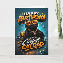 Cartão Funny Cool Cat Dad Happy Birthday Card for Men